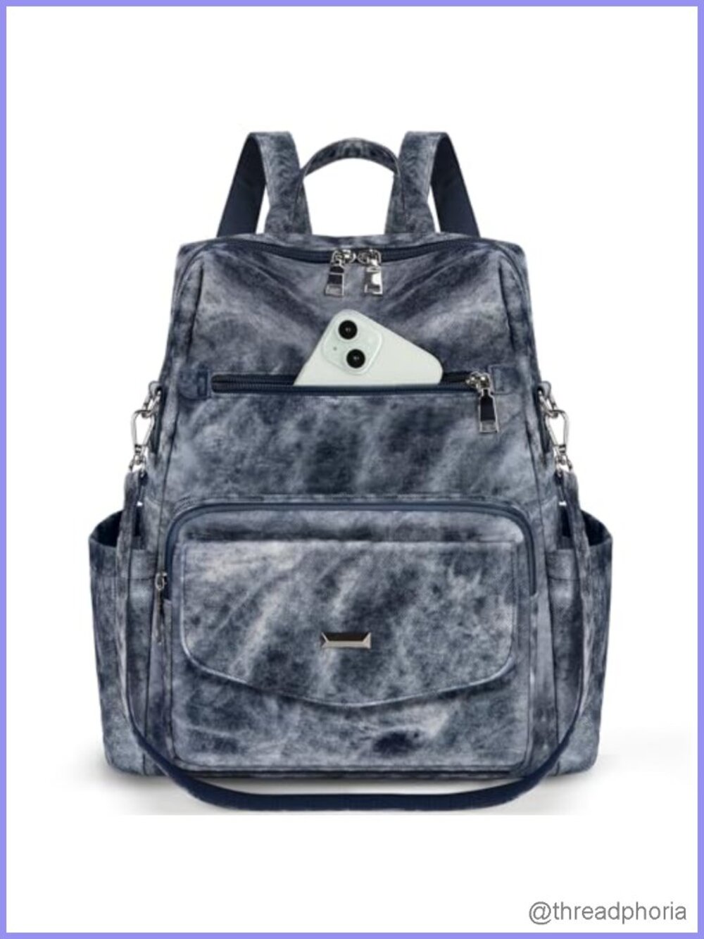 Convertible Backpack Purse PU Vegan Leather Waterproof Anti Theft Fits 13.3 inch